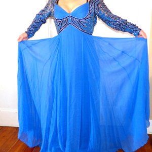 Bob Mackie Vintage Couture Blue Gown, Size 6